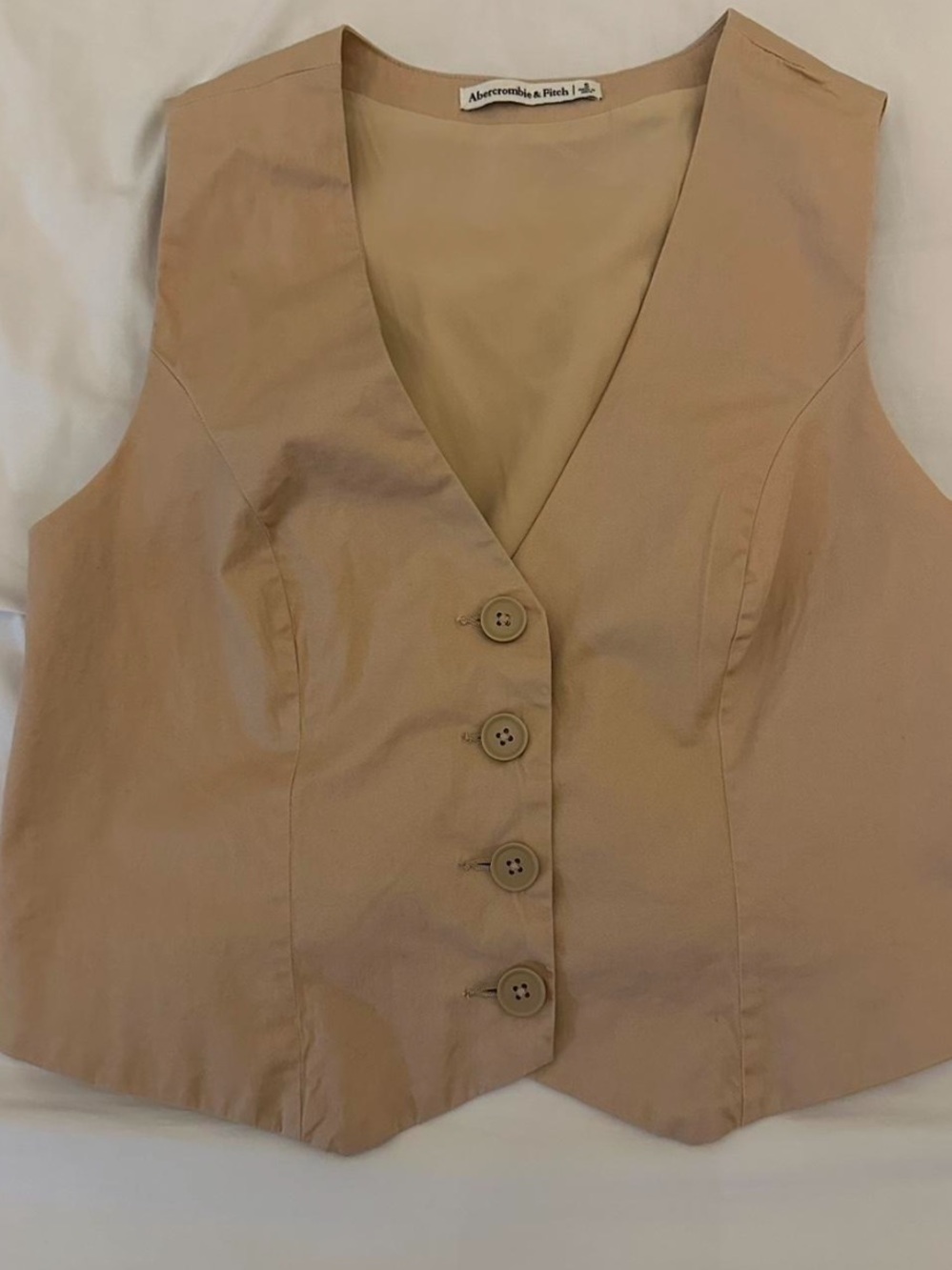 Abercrombie & Fitch Beige Tailored Button Front Vest Y2K